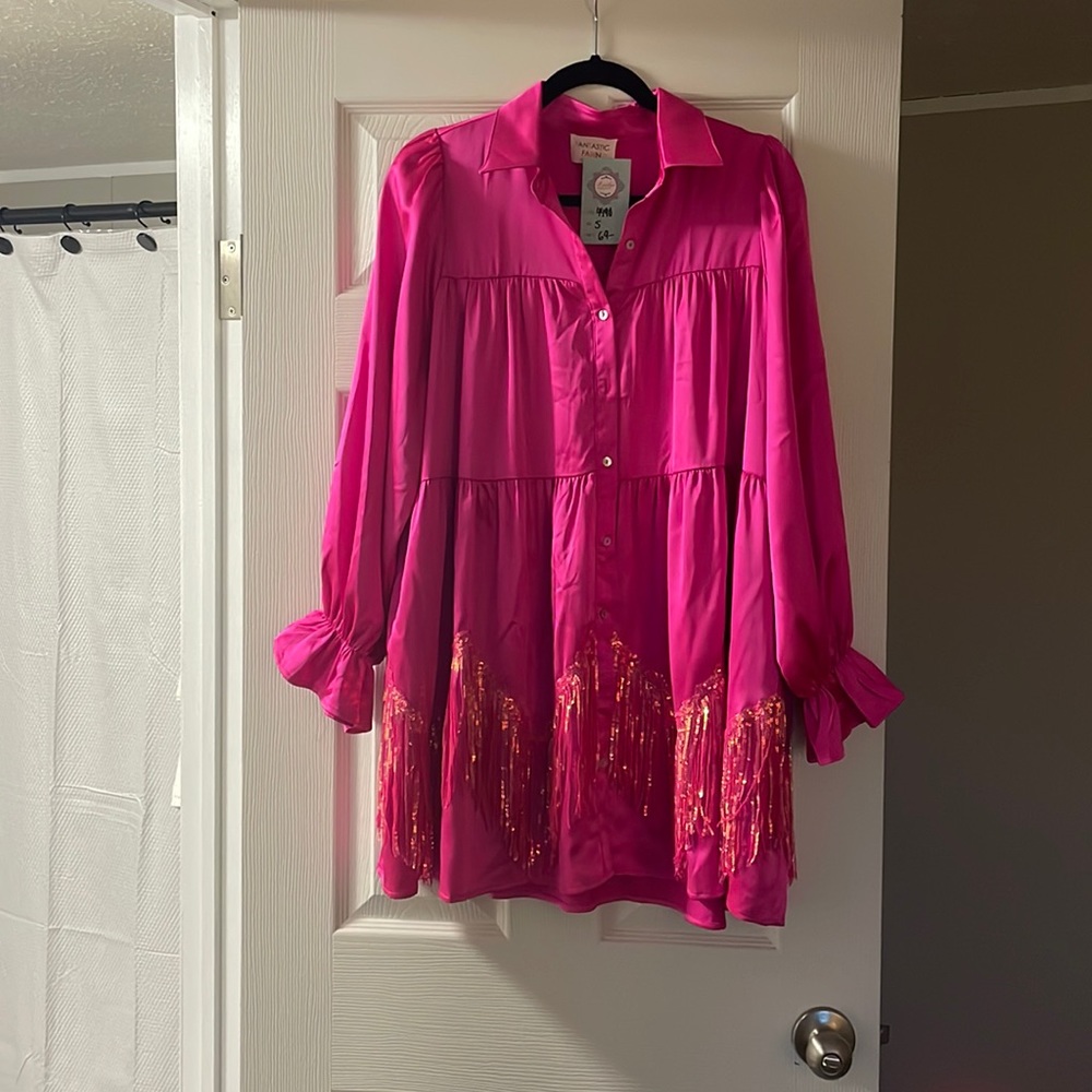 Fantastic Fawn Pink tassel dress